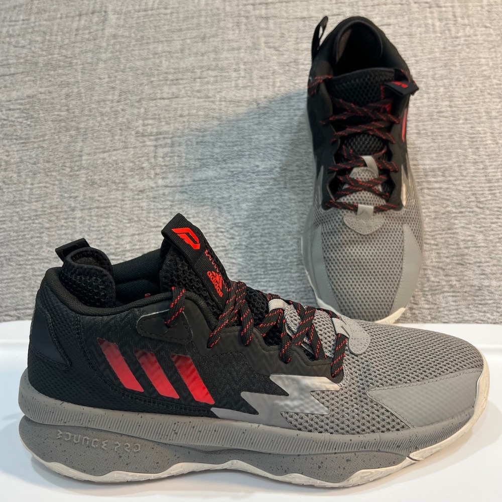 Adidas Dame 8 Bridge City Basketball Sneakers Shoes Mens‎ 10.5 Grey Red Athletic